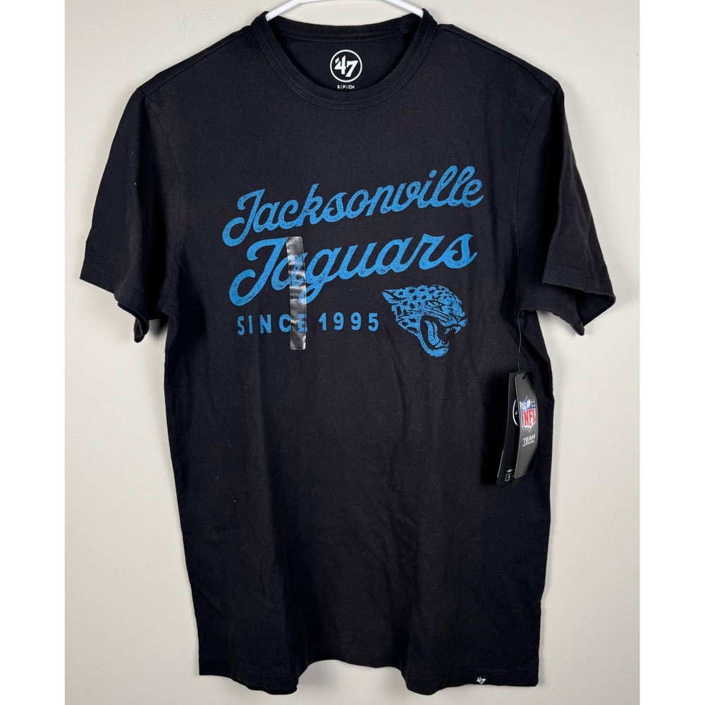 47 Brand Jacksonville Jaguars Black NFL Team Short Sleeve‎ T-Shirt, Size S, NWT